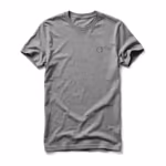 Men's corporate t-shirt in grey marl cotton jersey, full front view with crew neck and a small tonal printed circle mark on the left chest