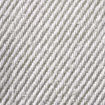 Close-up of the white cotton twill weave of the executive chef coat, showing the diagonal ribs, yarn structure and natural fibre irregularity