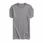 Grey marl classic crew neck t-shirt, full front view with ribbed crew collar, taped shoulders, twin-needle sleeve hems and a flat stitched bottom hem